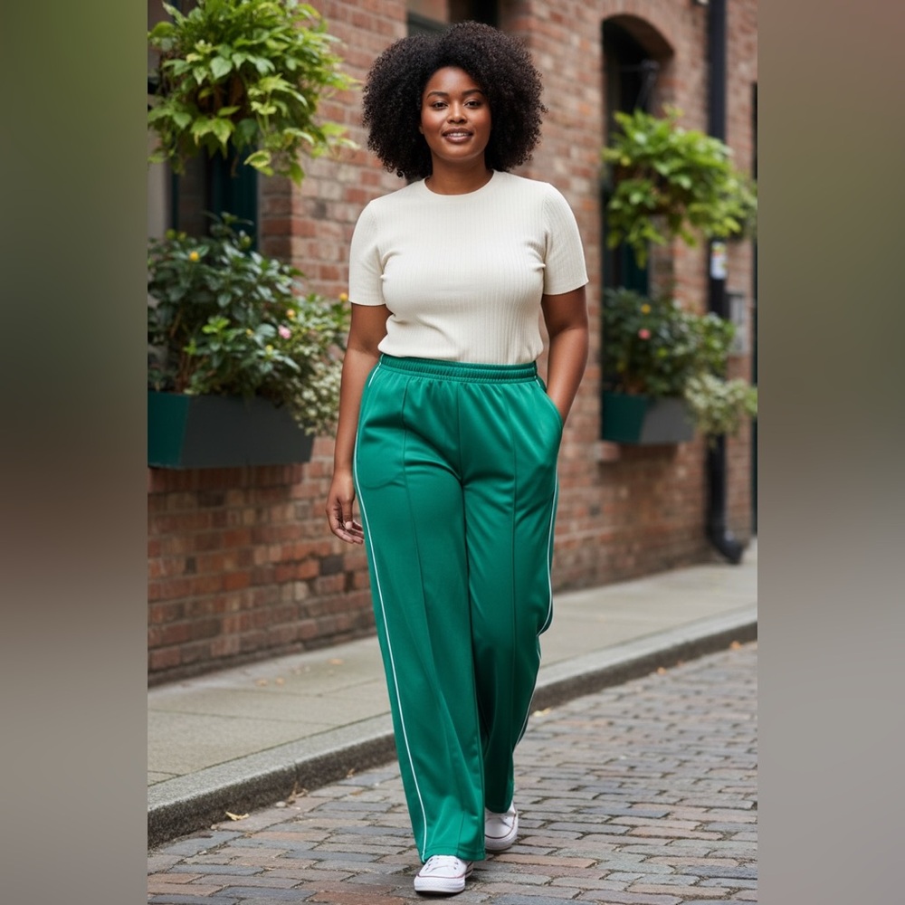 wild fable Green Track Pants with Side Stripe